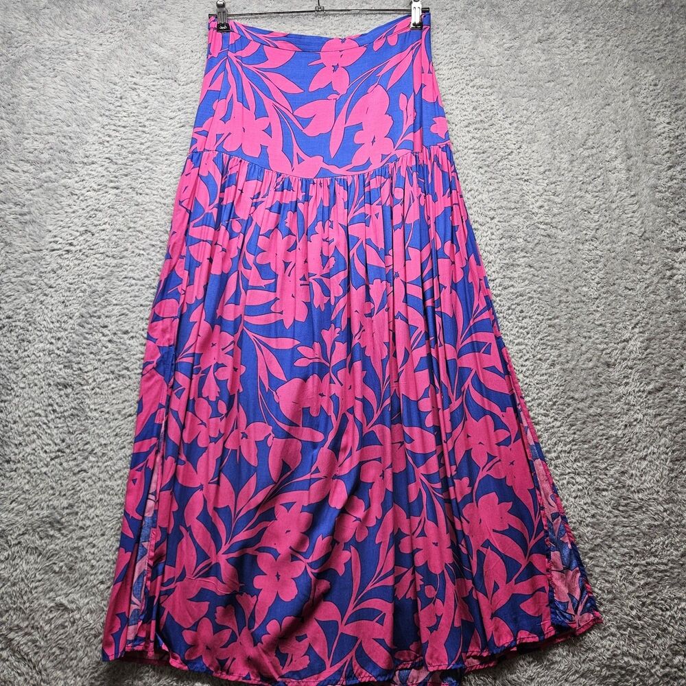 Abel The Label Cassidy Tiered Floral Maxi Skirt Size Medium Tropical Casual